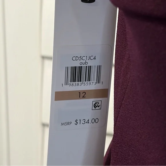 NWT Calvin Klein Womens Cap Sleeve Square Neck Fit & Flare Midi Crepe Dress - Picture 12 of 13